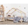 Dětská postel domeček Lucky s bočnicí Přírodní