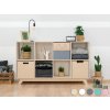 Wooden shelving unit NABOKSY 2x4 with base