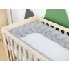 Braid-Shaped Cotton Cot Bumper Mimi Grey