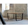Industrial rectangular coffee table FUNKY with a rounded pedestal